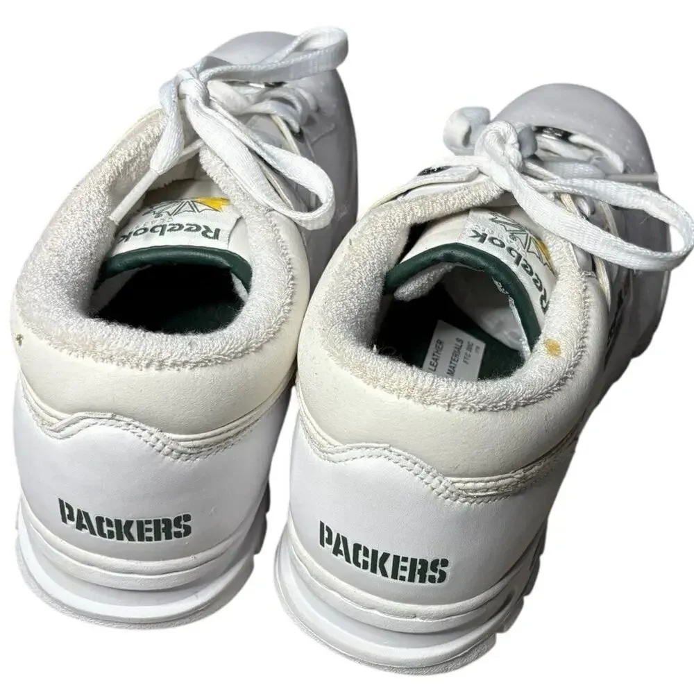 Vintage Reebok Classics NFL Green Bay Packers Workout Lo Mens Size 9 White Green